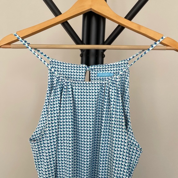 J. McLaughlin Dress Womens Sz Scatalina cloth‎ Built In Bra Halter Nylon Blue - Picture 5 of 10